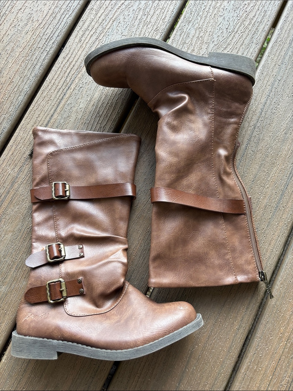 Girls' Blowfish Brown Buckle Mid-Calf Boots size 2